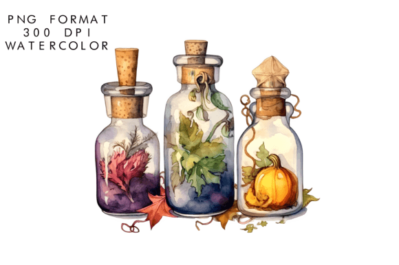 Download Watercolor Witch Potions Clipart - Art Collection