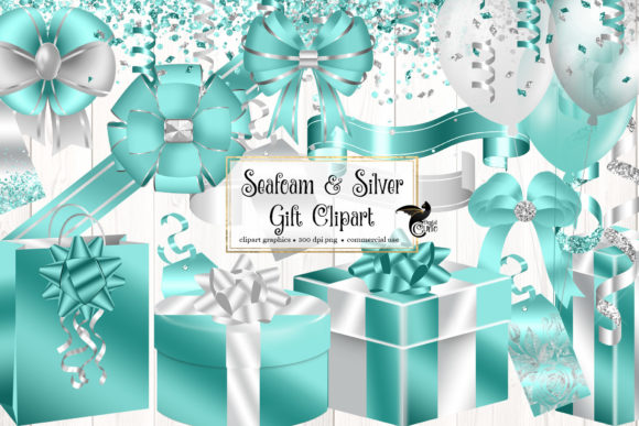 Download Seafoam and Silver Gift Clipart - Art Collection