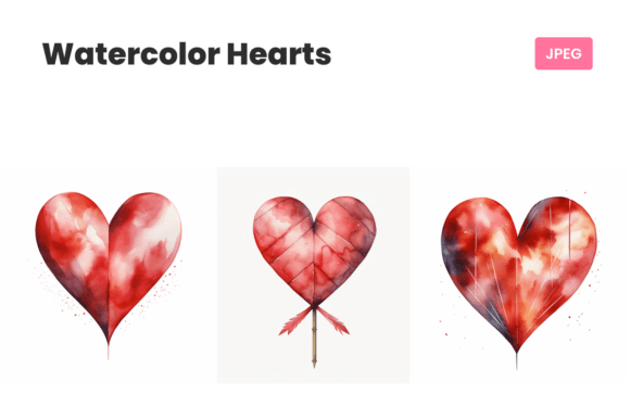 Download Watercolor Hearts | St. Valentine's Day - Art Collection