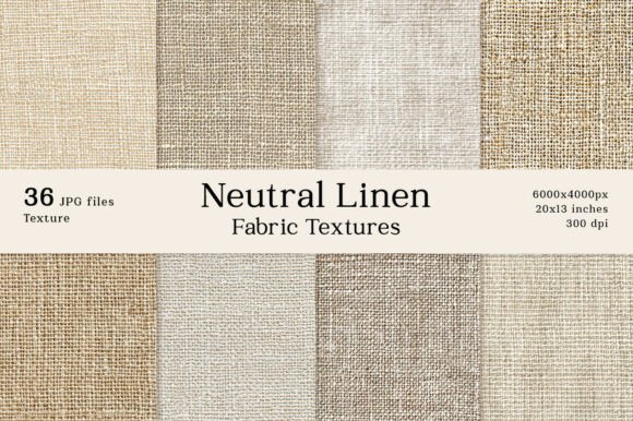 Download 36 Neutral Linen Fabric Textures - Line Collection