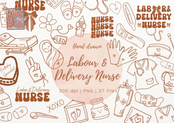 Download Labor and Delivery Nurse Doodle Clipart - Art Collection