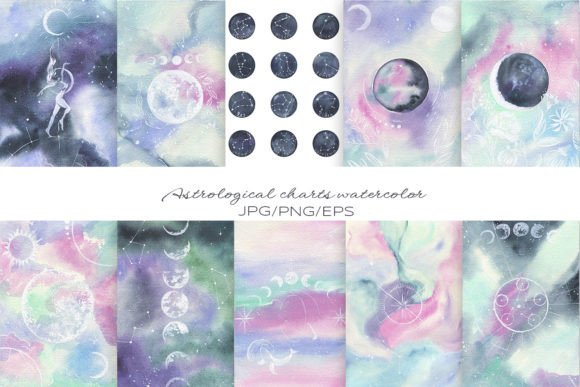Download Astrological Charts Watercolor - Art Collection