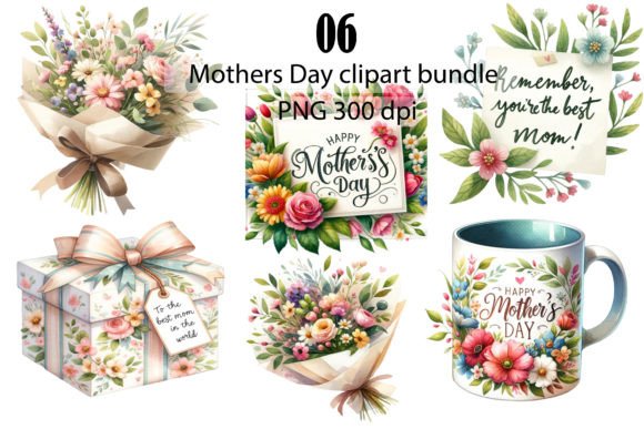 Download Elegant Mother's Day Gift Clipart Bundle - Art Collection