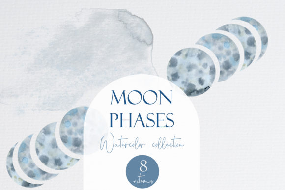 Download Watercolor Moon Phase Set PNG Clipart - Art Collection