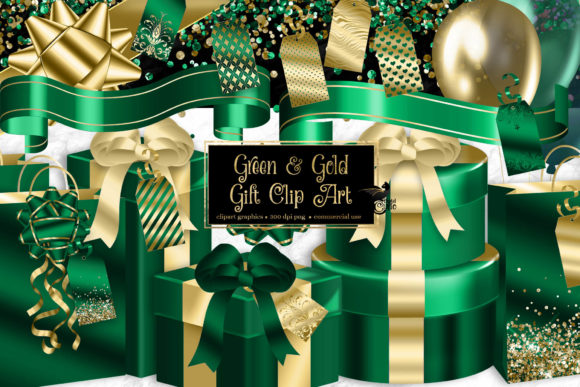 Download Green and Gold Gift Clipart - Art Collection