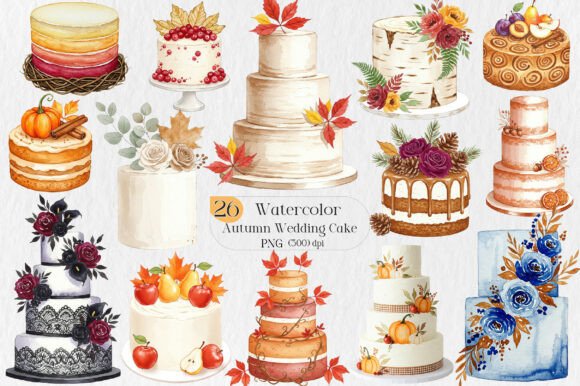 Download Autumn Wedding Cake PNG Clipart - Art Collection