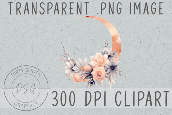 Download Floral Watercolor Moon Clip Art - Art Collection