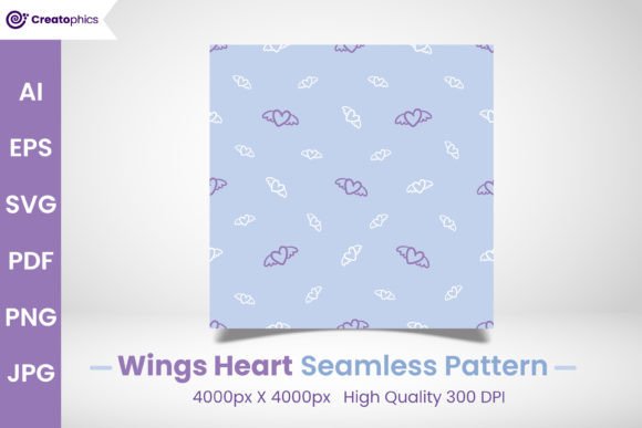 Download Seamless Wings Heart Pattern and Paper - Art Collection