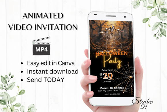 Download Digital Halloween Party Invitation - Art Collection