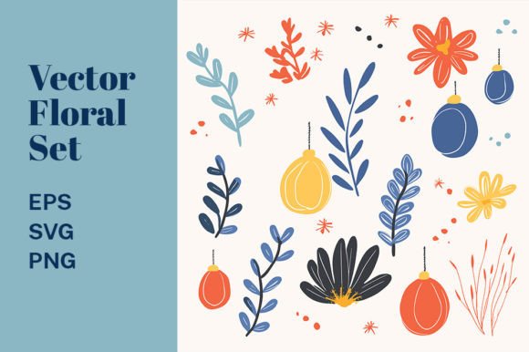Download Botanical SVG Floral Doodle Clipart Set - Art Collection