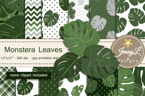Download Monstera Plant Digital Paper and Clipart - Art Collection