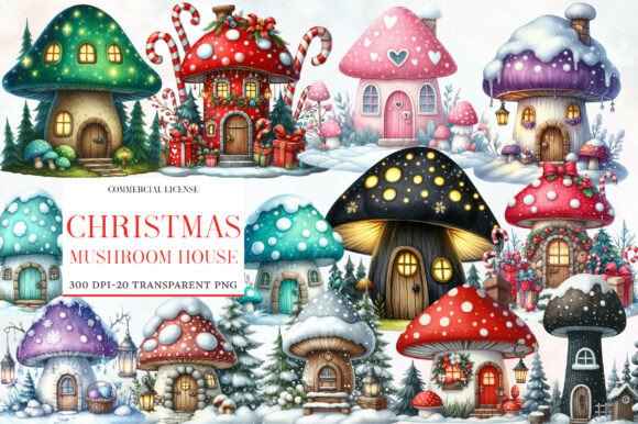 Download Christmas Mushroom House Clipart - Art Collection