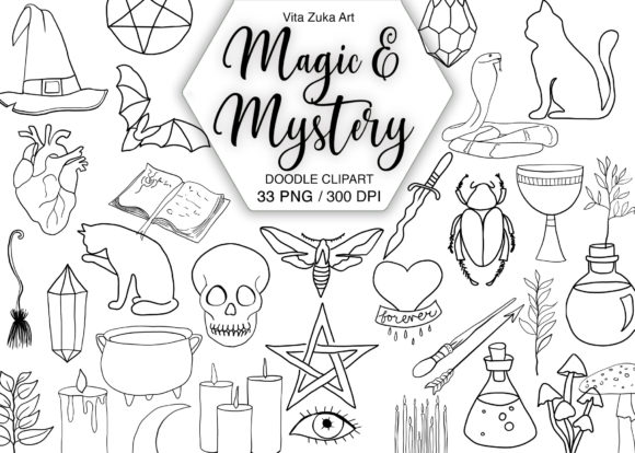 Download Witchcraft Doodle Clipart - Art Collection