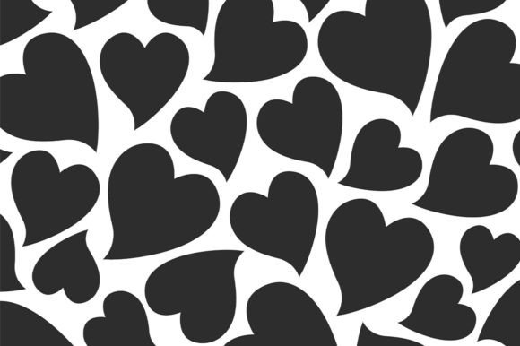 Download Black White Heart Pattern - Art Collection