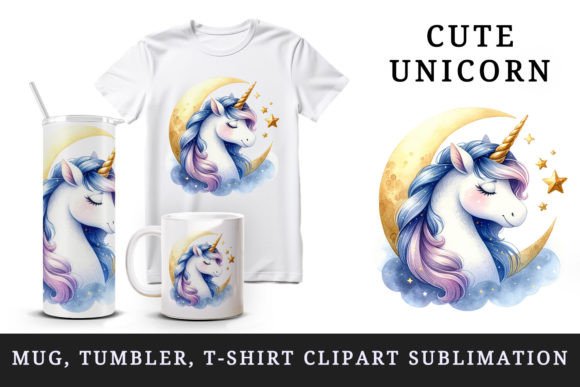 Download Cute Unicorn Tumbler, Mug Wrap, Clipart - Art Collection