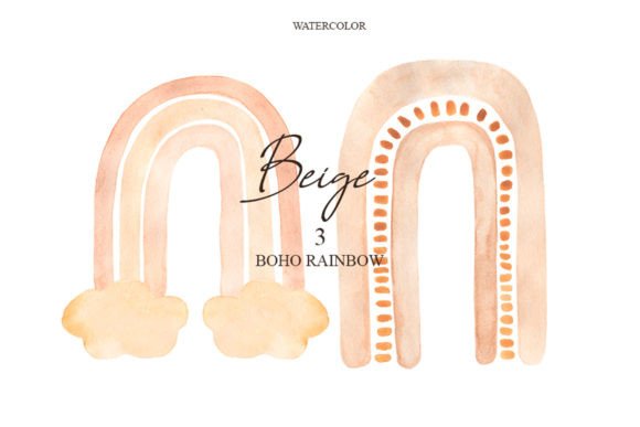Download Watercolor Boho Rainbows Clipart Set - Art Collection