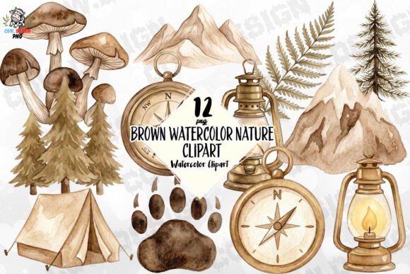 Download Brown Watercolor Nature Clipart PNG - Art Collection
