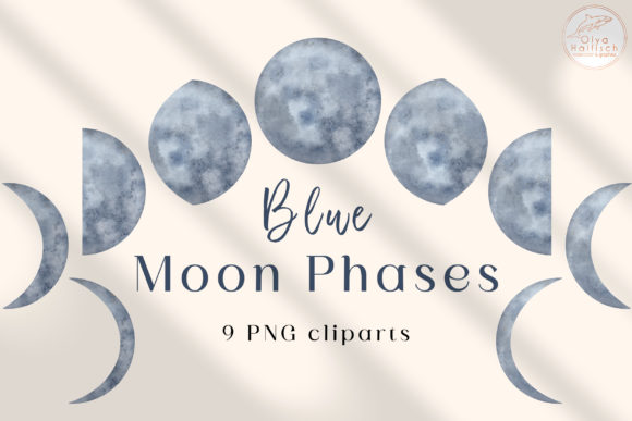 Download Watercolor Moon Phase Clipart PNG - Art Collection