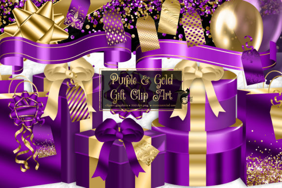 Download Purple and Gold Gift Clipart - Art Collection