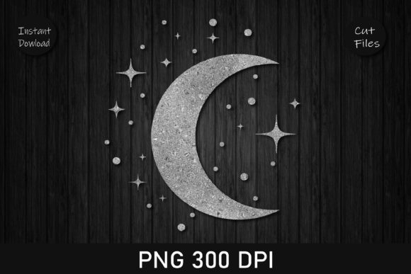Download Silver Glitter Moon Clipart - Art Collection