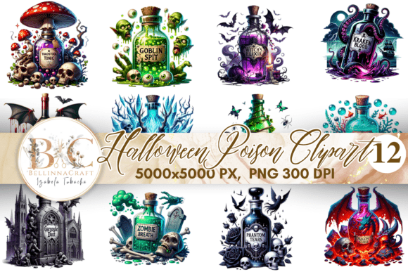 Download Halloween Poison Bottle Clipart Bundle - Art Collection