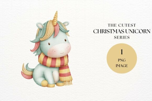 Download Christmas Unicorn Scarf Clipart - Art Collection