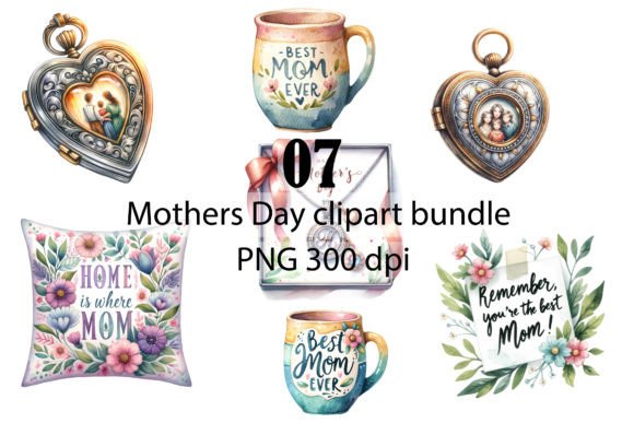 Download Charming Mother's Day Gift Clipart Bundl - Art Collection