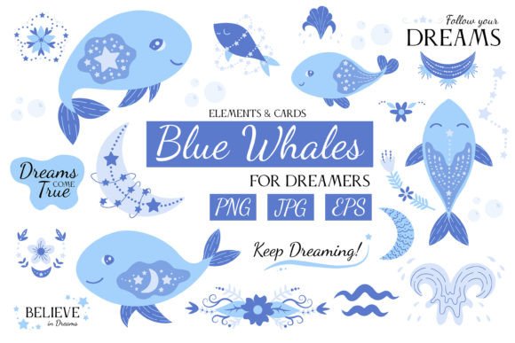 Download Blue Whale Clipart &amp; Pre-made Cards - Art Collection
