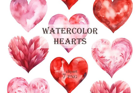 Download Watercolor Hearts - Art Collection