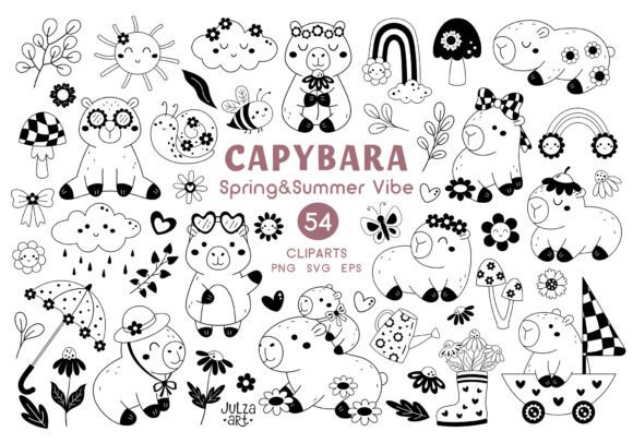Download Capybara Clipart Spring Summer Svg Png - Art Collection