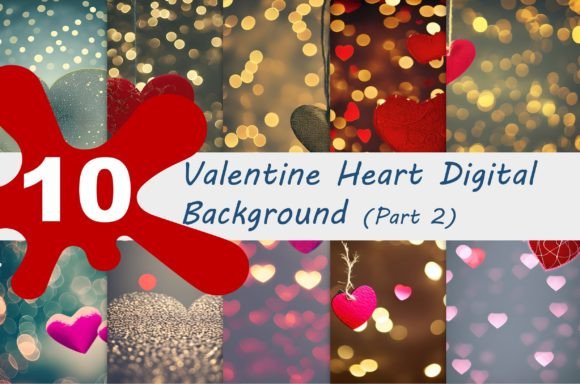 Download Valentine Heart Digital Background Part2 - Art Collection