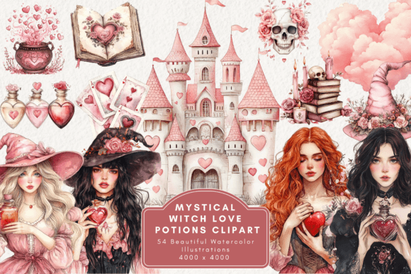 Download Mystical Witch Love Potions Clipart - Art Collection