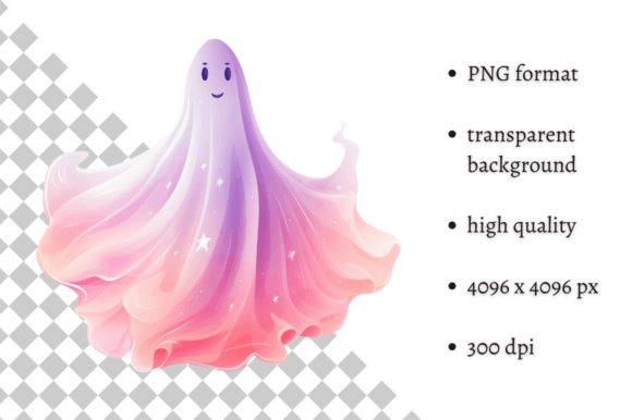 Download Pastel Pink Halloween Cute Ghost Clipart - Art Collection