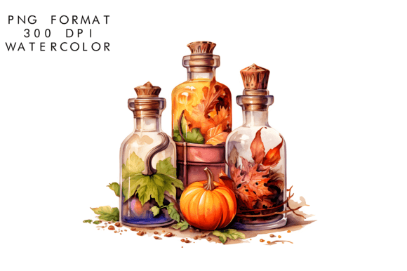 Download Watercolor Witch Potions Clipart - Art Collection