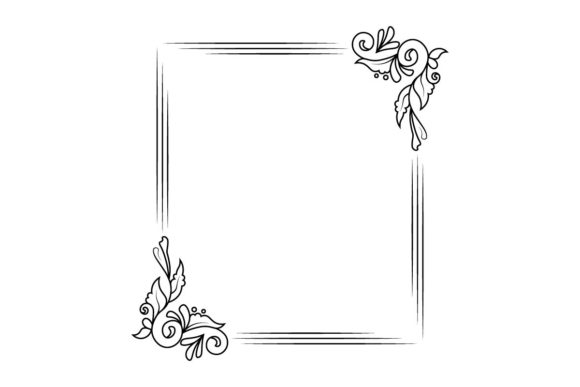 Download Outline Border Flower Frame Art Vector - Art Collection