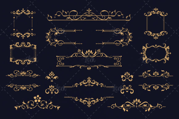 Download 16 Variant Vintage Border Ornament - Vintage border Collection