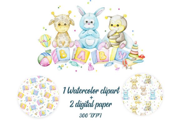 Download Cute Animals Clipart Digital Paper Kanga - Art Collection