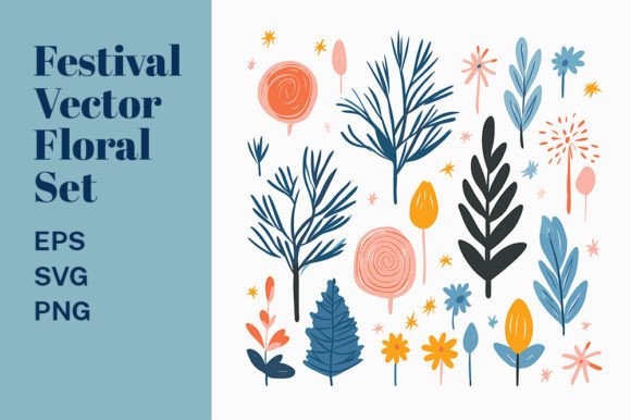 Download Botanical SVG Floral Doodle Clipart Set - Art Collection