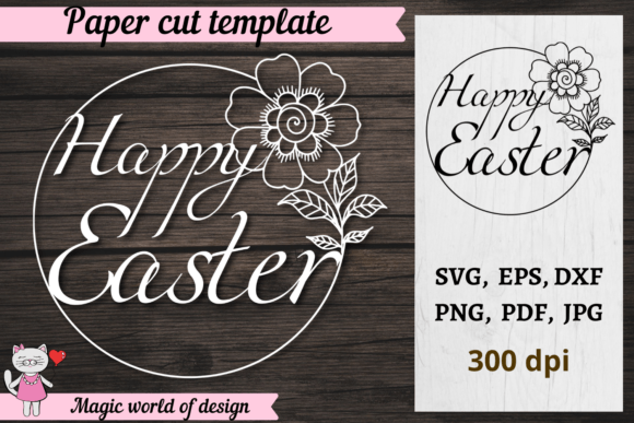 Download Happy Easter Papercut SVG, Frame Outline - Line Collection