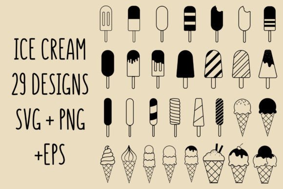 Download Ice Cream Svg Bundle Outline Clipart - Art Collection