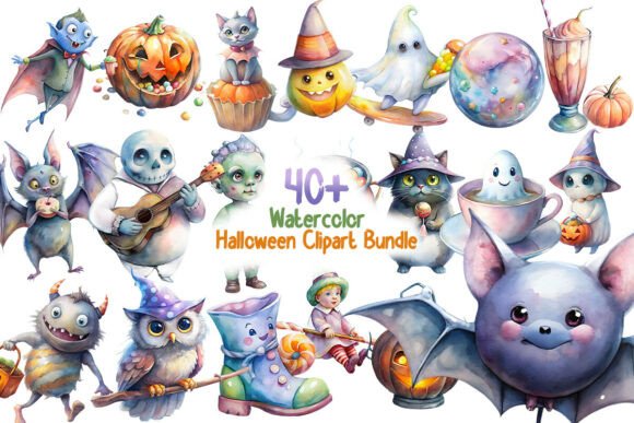 Download Halloween Watercolor Clipart Bundle - Art Collection