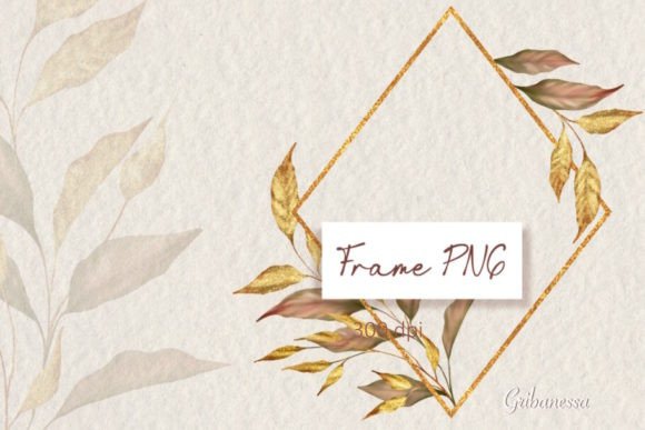 Download Golden Frame PNG | Frame with Leaves - Golden Collection
