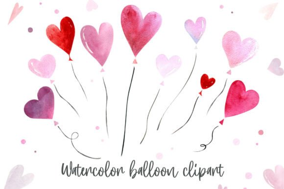 Download Watercolor Hearts Balloons Clipart - Art Collection