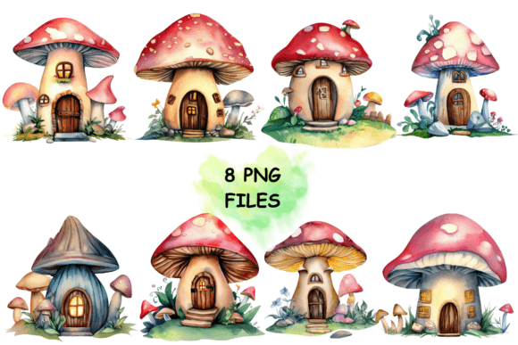 Download Fairy Mushroom House Watercolor Clipart - Art Collection