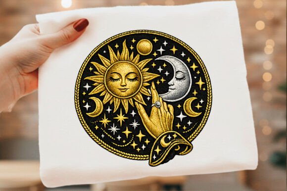 Download Celestial Hand Line Art Embroidery Png - Art Collection