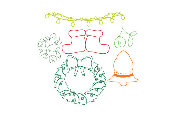 Download Christmas Line Art Doodles - Art Collection