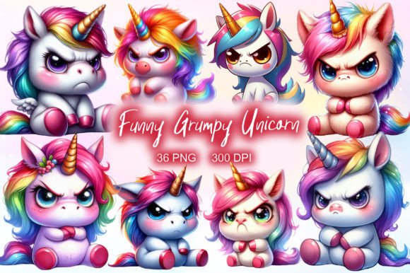 Download Funny Grumpy Unicorn Clipart PNG - Art Collection