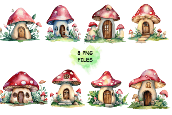 Download Fairy Mushroom House Watercolor Clipart - Art Collection