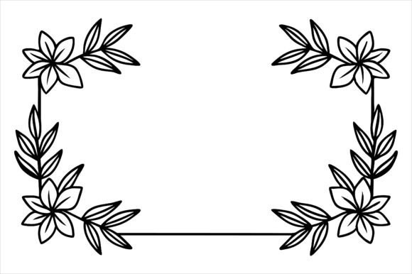 Download Floral Line Art Border Design - Art Collection