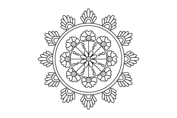 Download Mandala Design Vector, Floral Outline - Line Collection